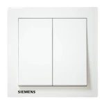 مفتاح مزدوج دركسيون 10 امبير، ابيض، 86×86 مم، 250 فولت | سيمنز (دلتا ريلفا) 