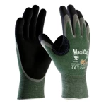 cut resistant safety gloves, with palm coating, green×black color, size  XLarge 11