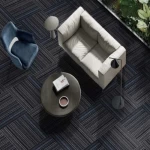 بلاط أرضيات موكيت مكتبية، أبعاد القطعة 50×50 سم، لون رمادى مع ازرق