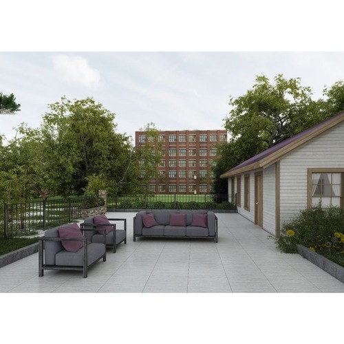 Outdoor Ceramic Floor Tiles 12 mm Thickness 43x43 cm Gray | Saudi Ceramics