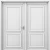 باب خشبي مزدوج للمداخل البريميوم، مقاس 220×235 سم، لون ابيض، سماكة 6 سم، موديل EX02