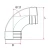 UPVC Elbow 87.5° Diameter 75 mm, Length 137 mm, Grey Color | Cosmoplast - Image 2