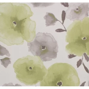 British Wallpaper Gray With Green Floral Design, 10m x 0.53m | Balbaid Decor Company