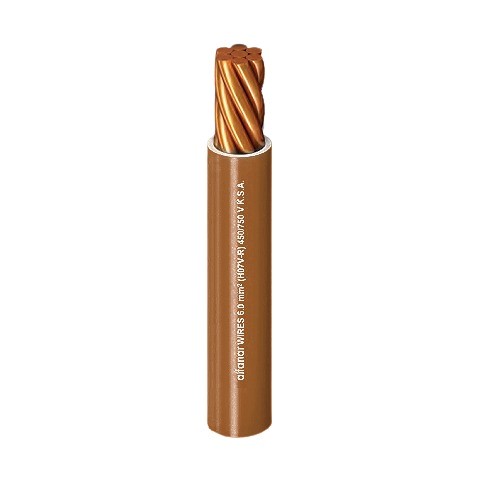 Single Core Stranded Copper Cable PVC 70ºC Insulation Diameter 5.7 MM 450/750 Volt 300 Feet Brown | Al Fanar