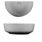Ceramic Counter Top Wash Basin Circular Surface Size 42x14 cm, Matte White
