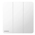 مفتاح انارة ثلاثي 10 امبير، ابيض، 86×86 مم، 250 فولت، ماركة سيمنز (دلتا بيليوس)