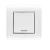 Wide Electrical light switch 1 gang double pole with led 20 Amp Omnia Alfanar Size 7×7 cm Color White with Chrome Ring