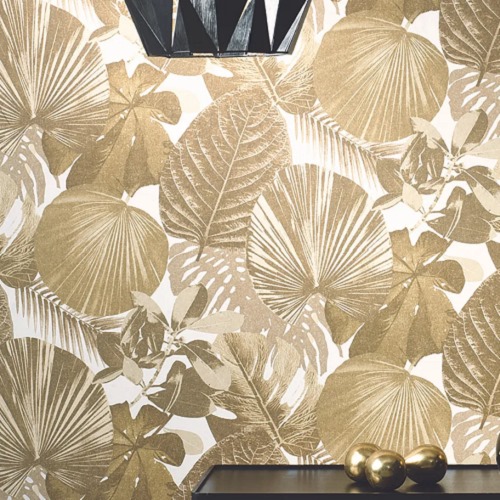 Leaf-patterned Wall Covering Length 1.005 cm Width 53 cm Green Color | Abyat Company