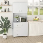 خزانة تخزين مطبخ وبوفيه ارتفاع 183 سم، عرض 80 سم، عمق 39 سم، لون ابيض | مصنع ريفيد