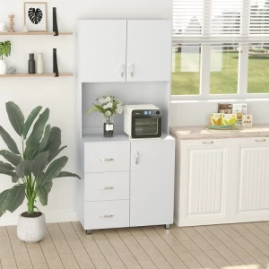 Kitchen Buffet and Storage Cabinet 183x80x39 cm, White Color | Revvvd Factory