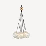 Meteorite Pendant Light Modern, Dimensions 41 x 41 x 151 cm, Black | Gold Color