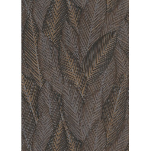 Leaf-patterned Wallpaper 10 m Length, 0.53 m Width, Brown Color | Balbaid Decor Company