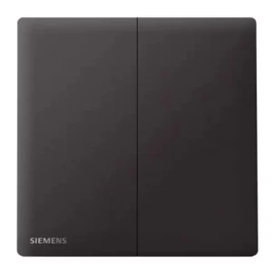 10Amp 2 Gang 2 Way Switch 86x86mm, Black | Siemens (Delta Peleus)