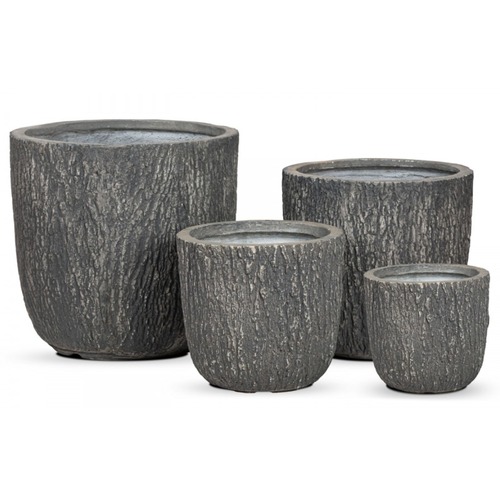 Fiber Cement Pot Size 51×49 cm Gray Cylinder Shape | Sultan Garden Center