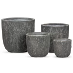 Fiber Cement Pot, Size 51×49 cm, Gray, Cylinder Shape