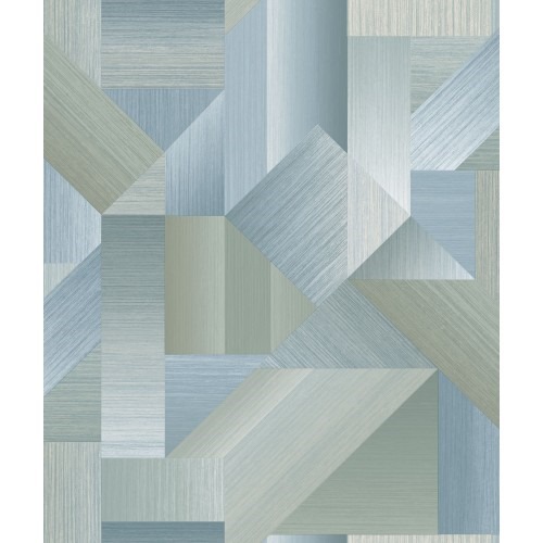Geometric Wallpaper Green 10 m x 0.53 m, Model G56627 | Balbaid Decor Company