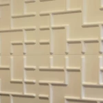 لوحات جدارية 3D، أبعاد 50×50 سم، لون أبيض، تصميم تيترس 