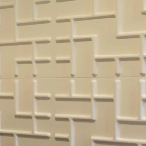 لوحات جدارية 3D، أبعاد 50×50 سم، لون أبيض، تصميم تيترس | 