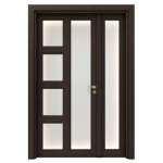 باب ثنائي خشبي بني داكن، مقاس 160 × 235 سم، رقم المنتج GPR07