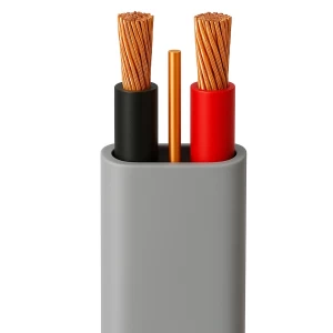 6mm 2 Core Stranded Copper Flat Cable with Earth, 300/500V, PVC 85°C Gray, 50m | Saudi Cable Company