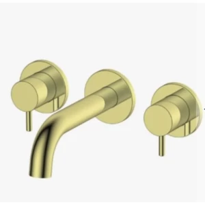 Concealed Wall Bath Washbasin Mixer Gold, Durable Brass | Saudi Ceramics