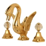 Golden Three Hole Hidden Sink Mixer