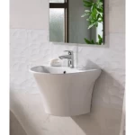Hanging Washbasin length 55 cm, width 45 cm, height 37.5 cm, Grande Model, Chrome