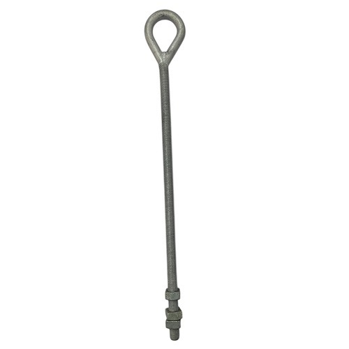 HDG Steel Eye Bolt M16 x 430mm Male Thread, Hot-Dip Galvanized | Matkel Store