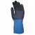 Chemical resistant glove, size L, 12 inches long, blue-black color