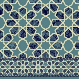 سجاد مساجد من البوليستر أزرق فاتح، ارتفاع خيط 10 ملم، تصميم إسلامي، موديل النجم | 