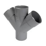 UPVC 45° Double Y Tee Size 110 mm, Length 260 mm, Grey Color | Cosmoplast Company
