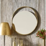 Circle Wall Mirrors Size 66x66x9 cm, Gold Color, Eclipse Design