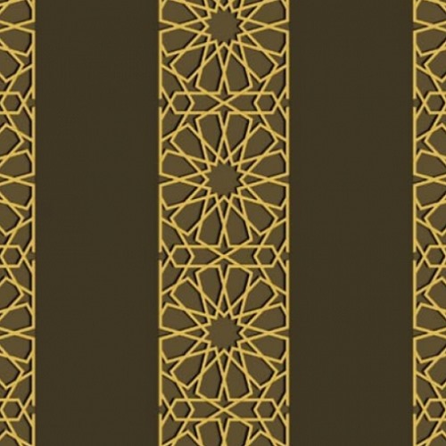 Patterned Wallpaper 15.6m Length, 100cm Width, Brown with Gold | Luxury line