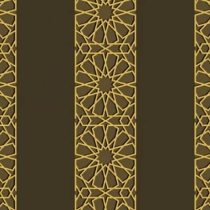 Patterned Wallpaper 15.6m Length, 100cm Width, Brown with Gold | Luxury line