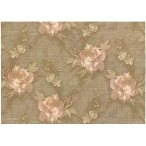 Italian Wallpaper Floral Design Brown Color, Size 10mx0.73m, Model 81133 | Balbaid Decor Company