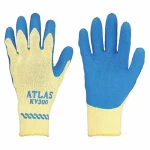 Coated glove size S, blue/yellow color