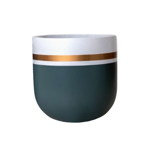 Concrete Plant Pot 30x30 cm Olive Green with White | Verde