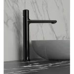 High Italian Automatic Bathroom Washbasin Mixer, Brass , Black Color