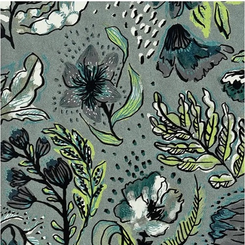 Floral Wall Covering 10m x 0.53m Grey Color, Model Paper | Abyat Company