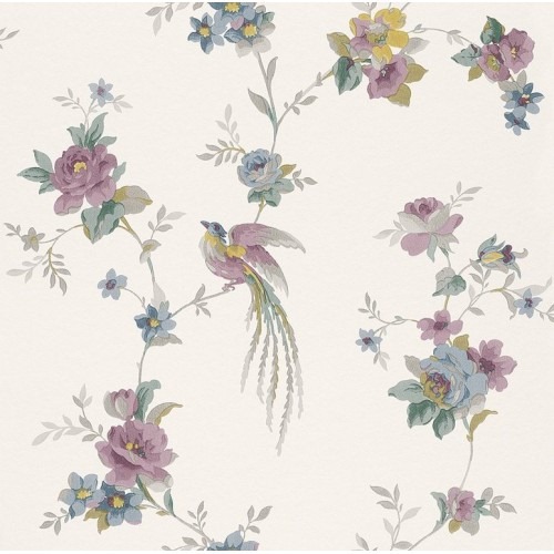 German Floral Wallpaper 10m x 0.53m Beige, Model 440638 | Balbaid Decor Company