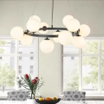  نجفة ليد 15 لمبة، لون أسود، ارتفاع 25 سم، قطر 70 سم، موديل 910078