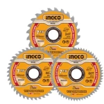 Saw Blades Wood Cutting Set, 3 pieces, Size 185 mm, Ingco Brand