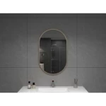 مرآة بيضاوية جدارية سيلفر مع إضاءة باللمس، مقاس 56 × 90 سم، لون فضي