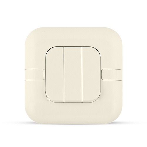 10 Amp Light Switch 3 Gang Wide Rocker, Beige, 7x7cm, 250 Volts | Spectra