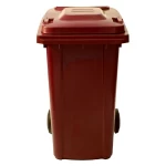 HDPE Plastic Waste Box, Dimensions 100×55.5×70 cm, Capacity 240 Liters, Red Color, Product Code SCULY