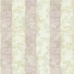 American Wallpaper Beige With Rose Color Striped Design, Size 10mx0.53m, Model TB4211