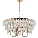 Ceiling Light Fixture with 16 Lights, Dimensions 72×80 cm, Golden color