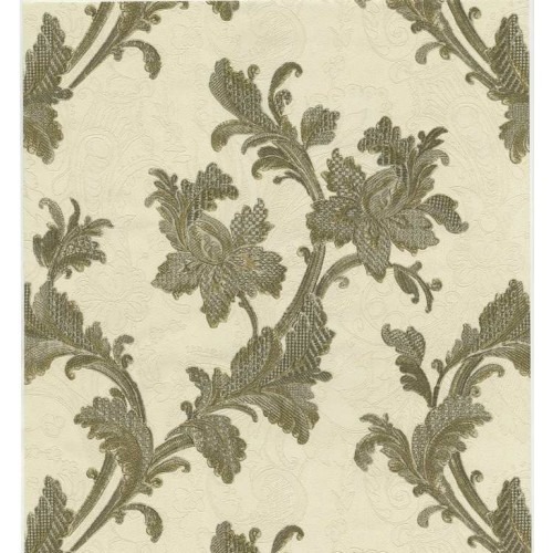 Italian Floral Wallpaper 10m x 0.73m Light Beige, Model 56802 | Balbaid Decor Company