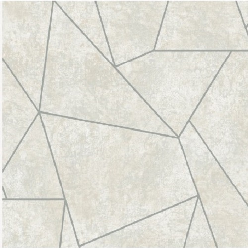 Geometric Wallpaper 10 m x 0.53 m White with Silver, Maison Model | Abyat Company