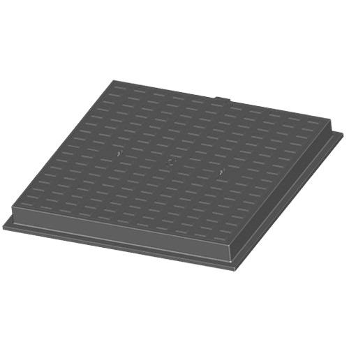 غطاء غرف التفتيش حديد ديكاتيل 1000×1000 mm مربع، حمولة 12.5 طن، لون رمادي | سعودي كاست